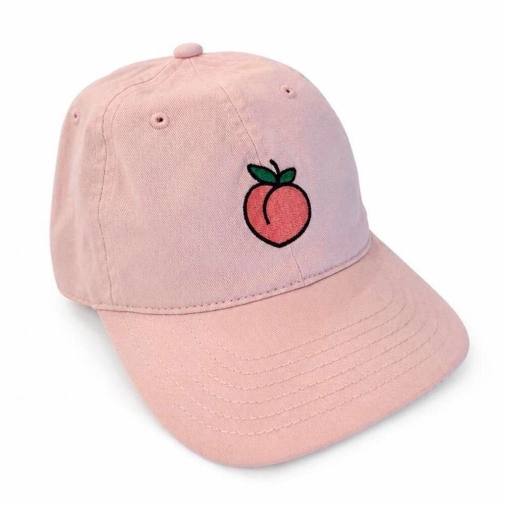 Mighty Fine Pink Peach Baseball Cap Y2K Coquette Girly Fruit Dad‎ Hat